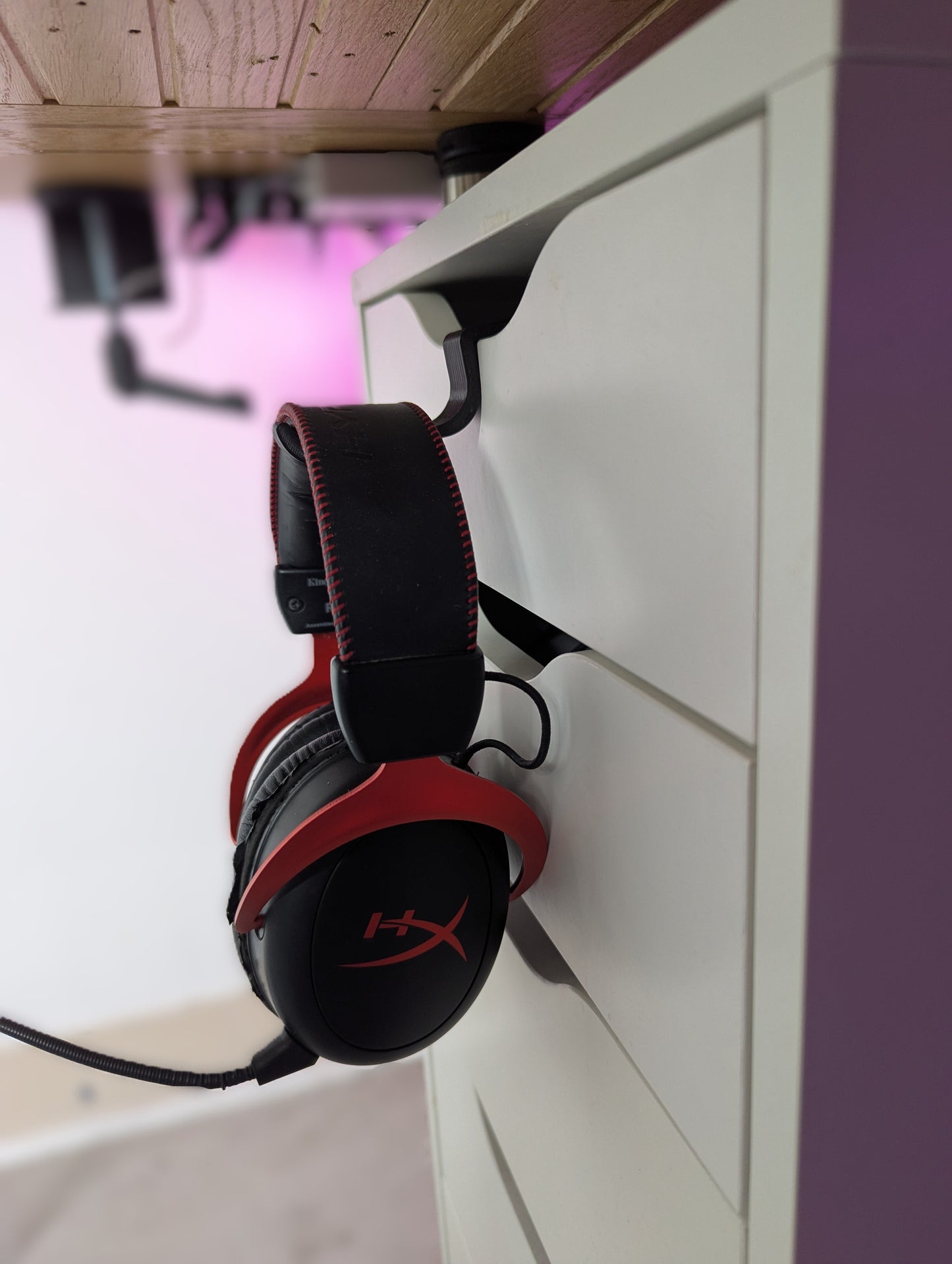 Crochet casque audio pour tiroir meuble IKEA Alex