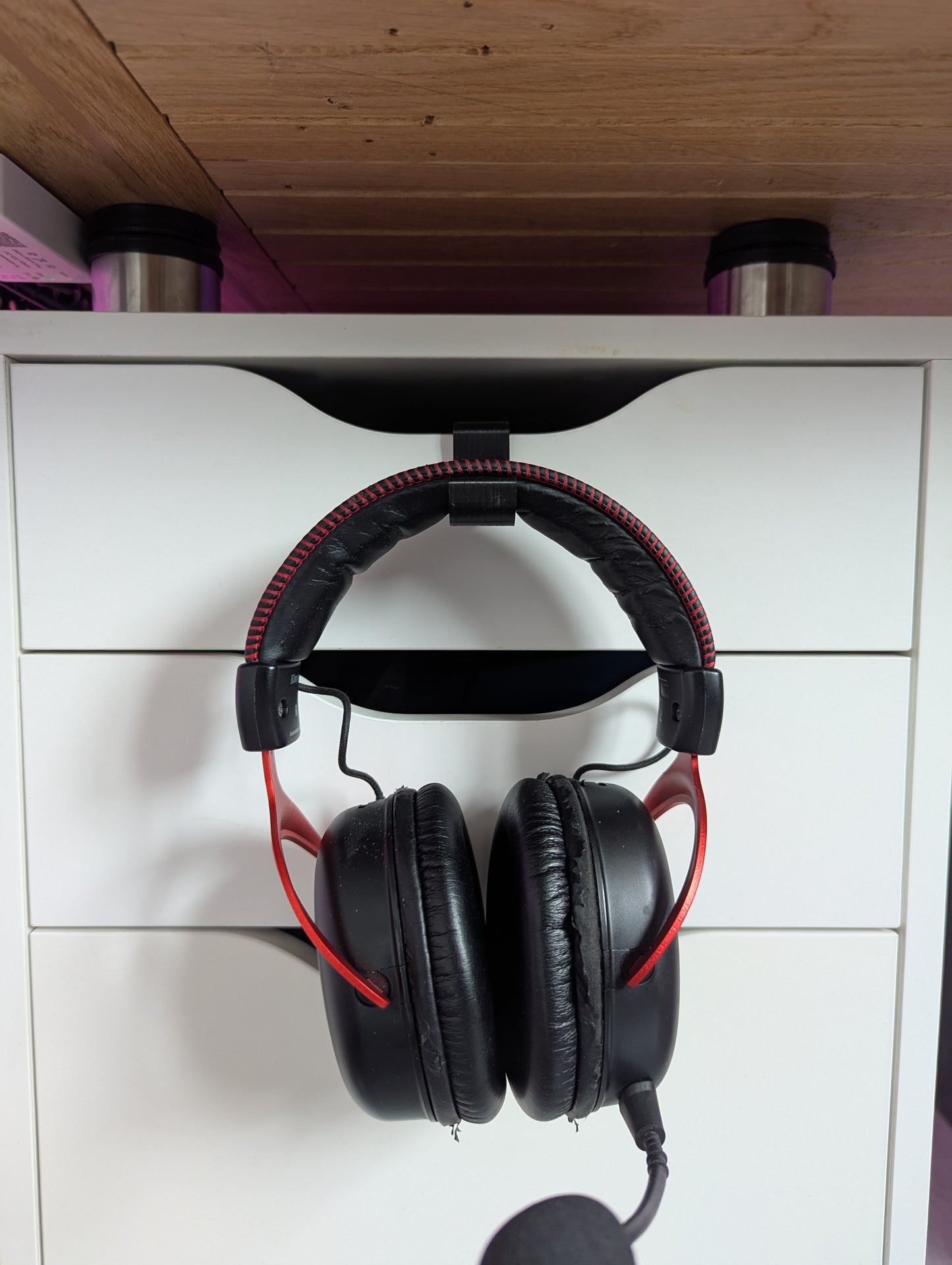 Crochet casque audio pour tiroir meuble IKEA Alex