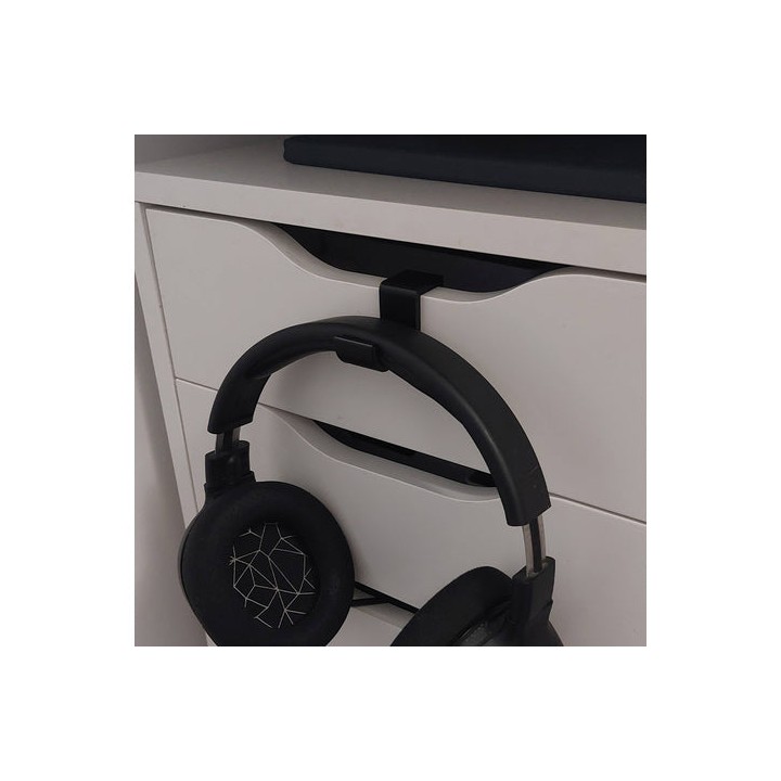 Crochet casque audio pour tiroir meuble IKEA Alex