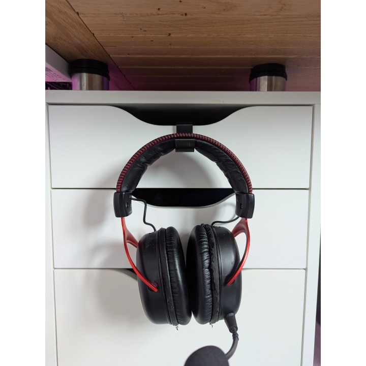 Crochet casque audio pour tiroir meuble IKEA Alex