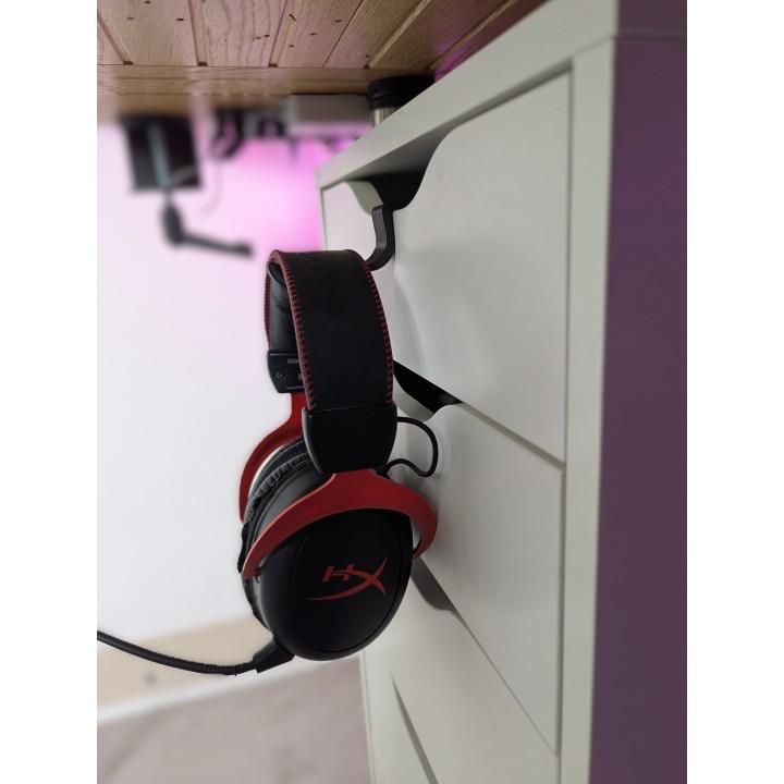 Crochet casque audio pour tiroir meuble IKEA Alex